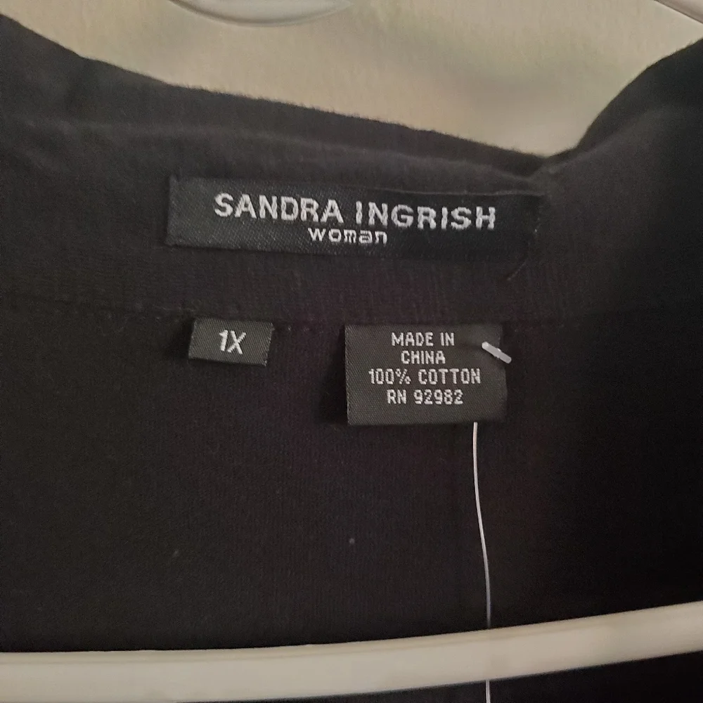 Nordstrom Sandra Ingrish Womens Cotton Button Down Top Size 1X Career Office - Picture 5 of 10